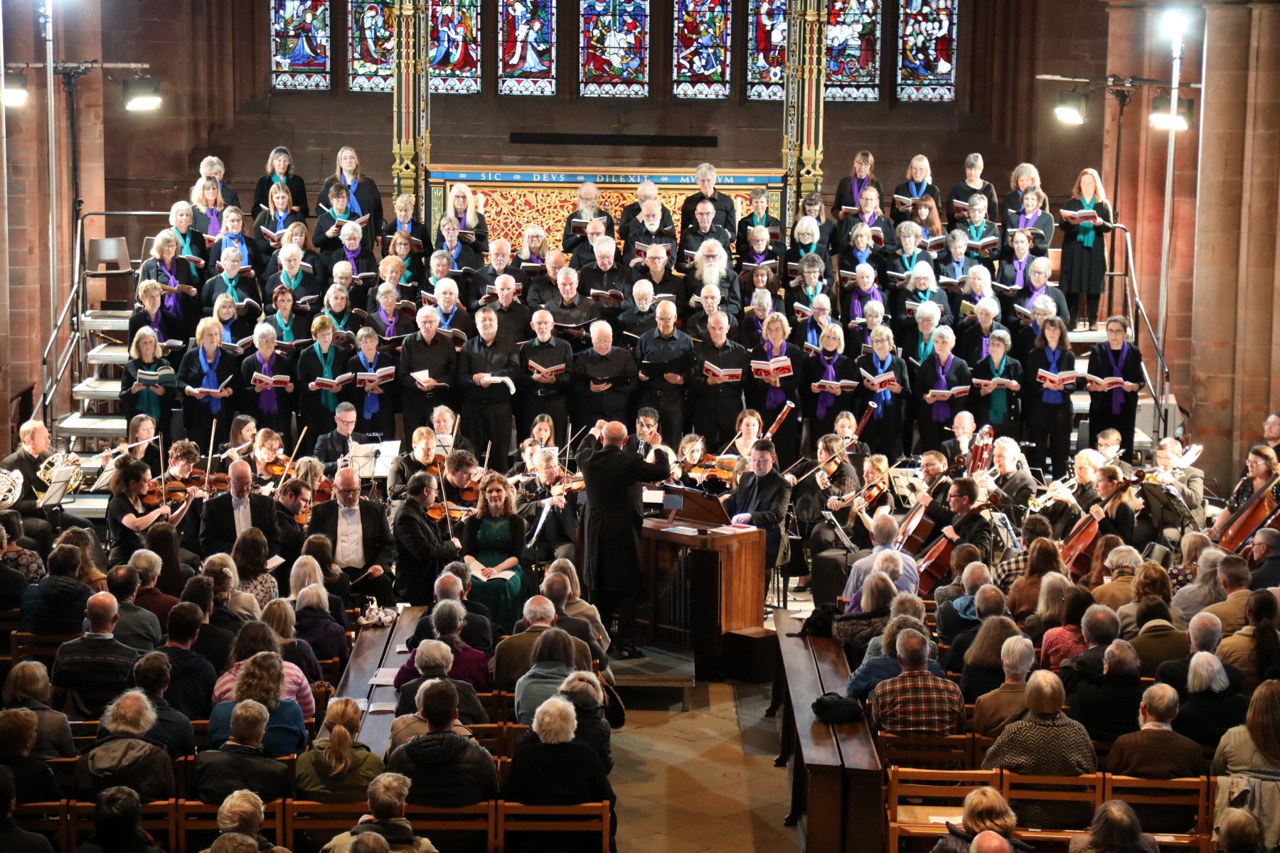 Cumbria Singers, soloists and orchestra with conductor Andrew Padmore